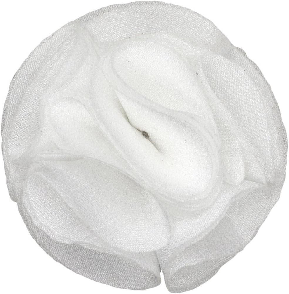 Mens Lapel Rose Solid White