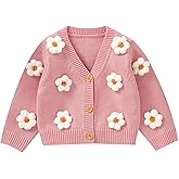Neiwech Baby Girl Cardigan Sweater Toddler Knit V-Neck Button Long Sleeve Outwear Fall Winter Clothes
