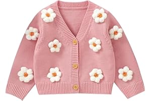 Neiwech Baby Girl Cardigan Sweater Toddler Knit V-Neck Button Long Sleeve Outwear Fall Winter Clothes