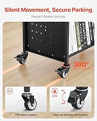 VEVOR Rolling Library Book Cart, 330 lbs