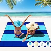 Famstar Beach Blanket Oversized Extra Large 10'X 9',Waterproof Sandproof Beach Blanket 2-8 Adults Lightweight Durable for Travel Camping Hiking Picnic (10'X 9', Blue2)
