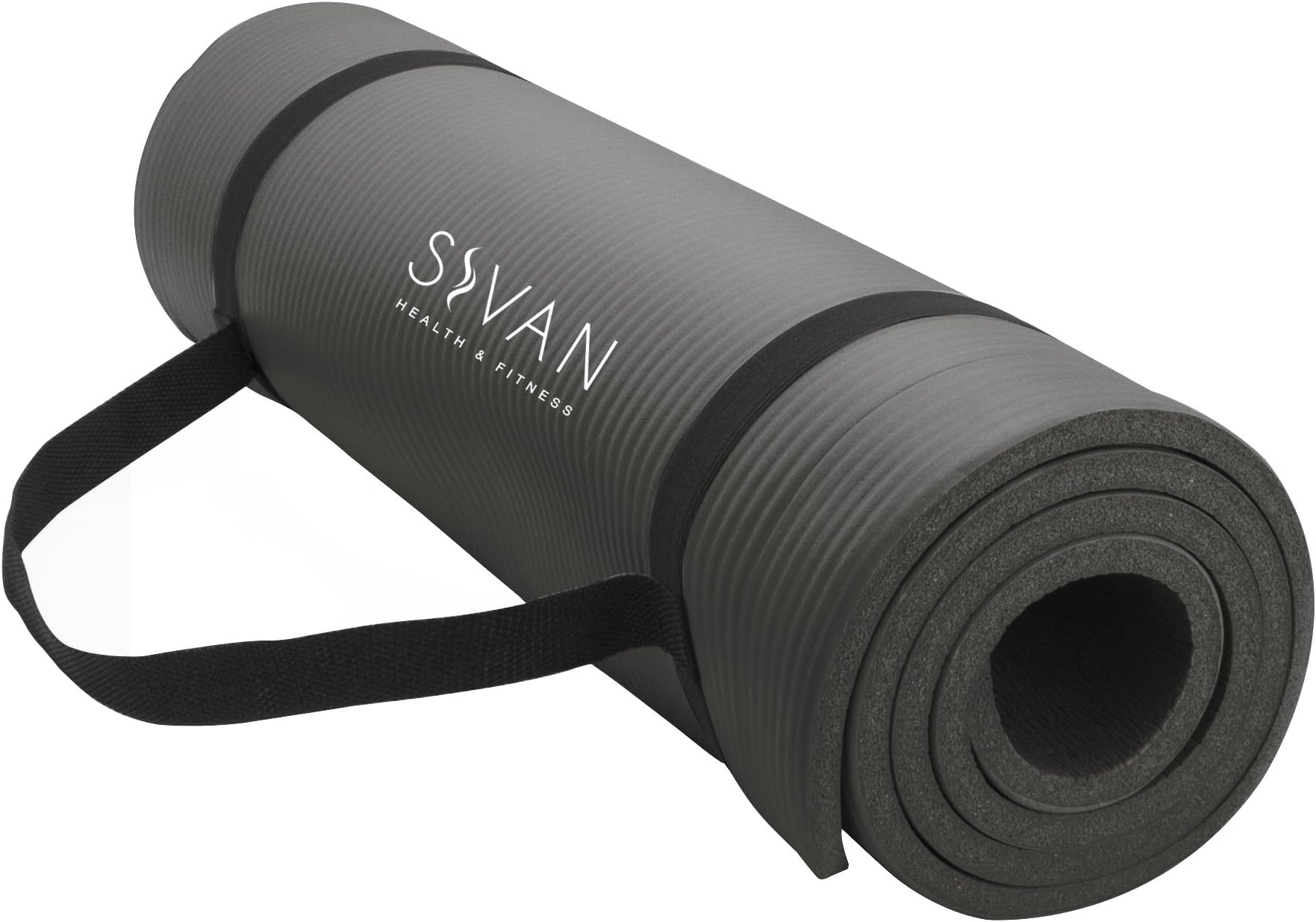 Sivan Health and Fitness 1/2-InchExtra Thick 71-Inch Long NBR Comfort Foam Yoga Mat for Exercise, Yoga, and Pilates