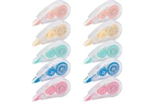 Huiruso 10 Pack White Out Correction Tape, Colorful Mini Whiteout Tape for School Office Supplies, Fast Clean Applicator for Instant Corrections(0.2 X 196.85 Inch)