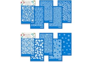 KEOKER Floral Silk Screen Stencils for Polymer Clay, 10 PCS Silk Screen for Jewelry Clay Earrings Decoration, Each 5.5" X 3.5" (10PC)