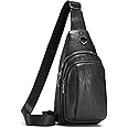 Seoky Rop Sling Backpack for Men Sling Bag Crossbody Shoulder Bags Travel Bag Purse with Water Resistant Black