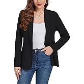 MINTLIMIT Womens Blazers Long Sleeve Button Front Blazer Casual Work Office Suit Jacket with Pockets and Padded Shoulder