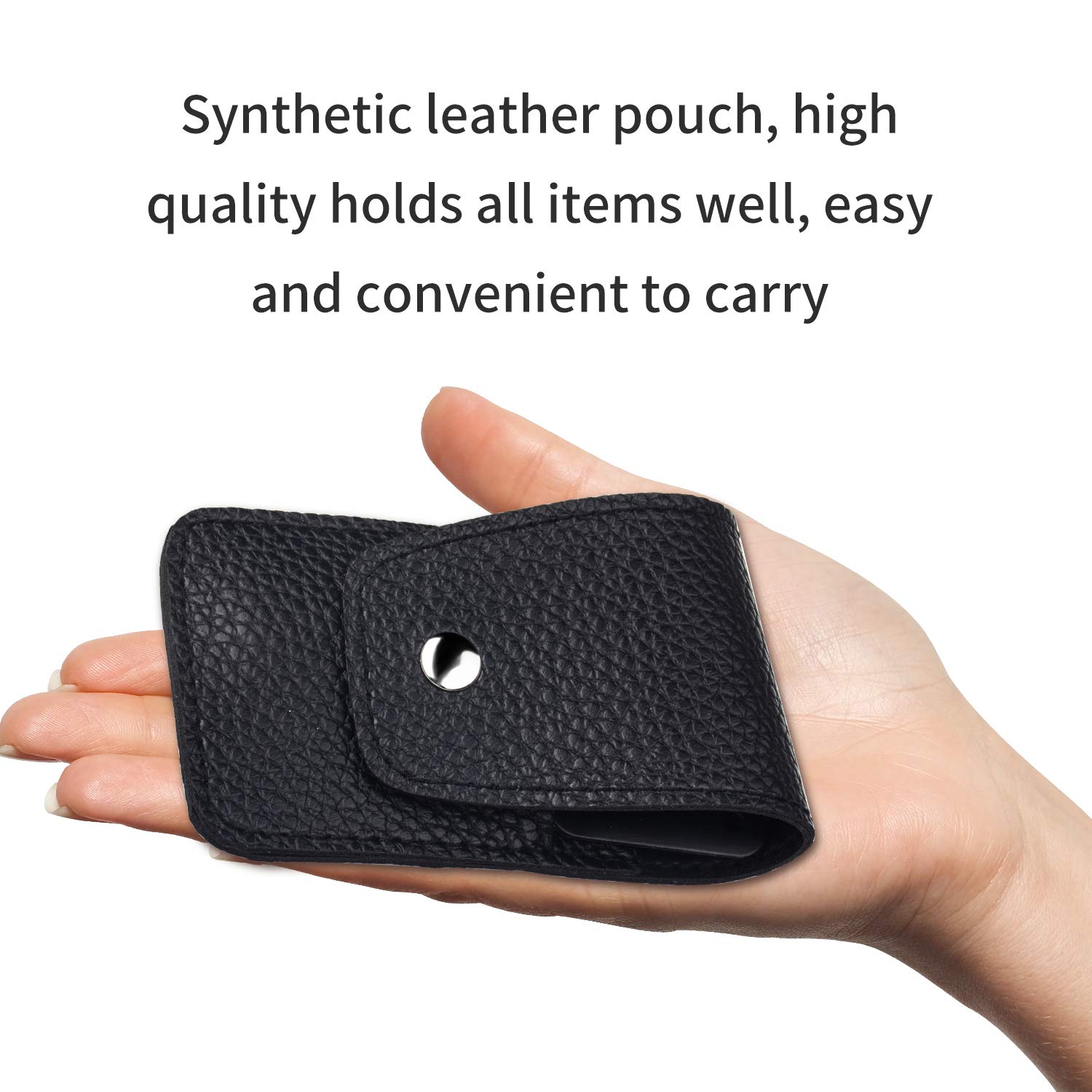 FIXBODY Nail Clipper Set – Black Stainless Steel Fingernails & Toenails Clippers & Nail File Sharp Nail Cutter with Leather Case, Set of 3 (Straight & Curved) : Beauty