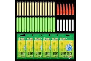 Vesaneae 30 PCS Fishing Glow Sticks, 4.5 x 37 mm Glow Sticks for Night Fishing, Fluorescent Light Stick Fishing Rod High Lumi