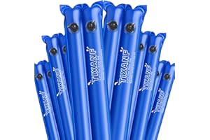 TIXANF 8.5 Ft Pool Water Bags 0.8mm Double Layer Hot Melt Process Water Tubes Thickened (27 Gauge) Dual Chamber Pool Cover Weights,Heavy Duty PVC Water Weight Bag,6 Pieces,Blue
