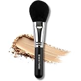 Mineral Powder Brush - Soft &amp; Dense Synthetic Vegan Bristles | Smooth &amp; Flawless Application of Pressed &amp; Loose Foundation for Blending &amp; Buffing, Hand-Cut, Travel-Size, Mommy Makeup