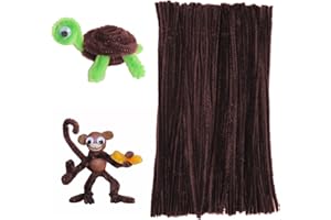 kdafio 120 Pieces Pipe Chenille Stems,Brown Chenille Stems Pipe Cleaners for Pipe Cleaners DIY Projects Beginner Creative Crafts Christmas Decorations(5mm x 12inch)