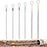 6 Pcs Cable Pulling Socks 4&ndash;25mm, Cable Puller Sock Mesh Grip with Eye Loop | Heavy-Duty Multi-Size Galvanized Steel Wire Pulling Socks for Electricians, Ideal for Conduit Pulling and Cable Routing