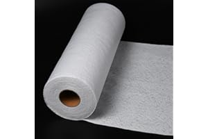 Romozee Medium Weight Fusible Fleece Roll, 12" x 10 Yards Iron-on Fabric Padding for Tote Bags & Purses, One-Sided Adhesive Q