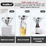 Walfos Mini Stainless Steel Funnels 3-Piece Set, Small Kitchen Transfer view 5