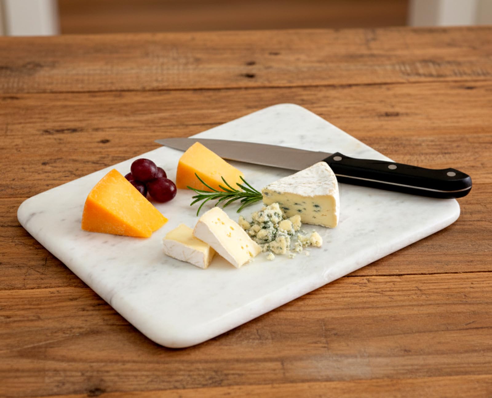 KLEO White Marble Chopping Board Cutting Board Cheese Board Cheese Platter Kitchen Appliance Wine Serve-Ware Birthday Anniversary Corporate Gift - 9" x 12"