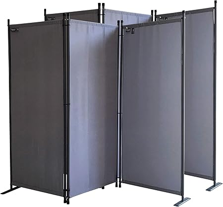 Amazon De Quick Star 2 Stuck Paravent 3 Teilig 170 X 165 Cm Stoff Raumteiler Trennwand Balkon Sichtschutz Stellwand Faltbar Grau