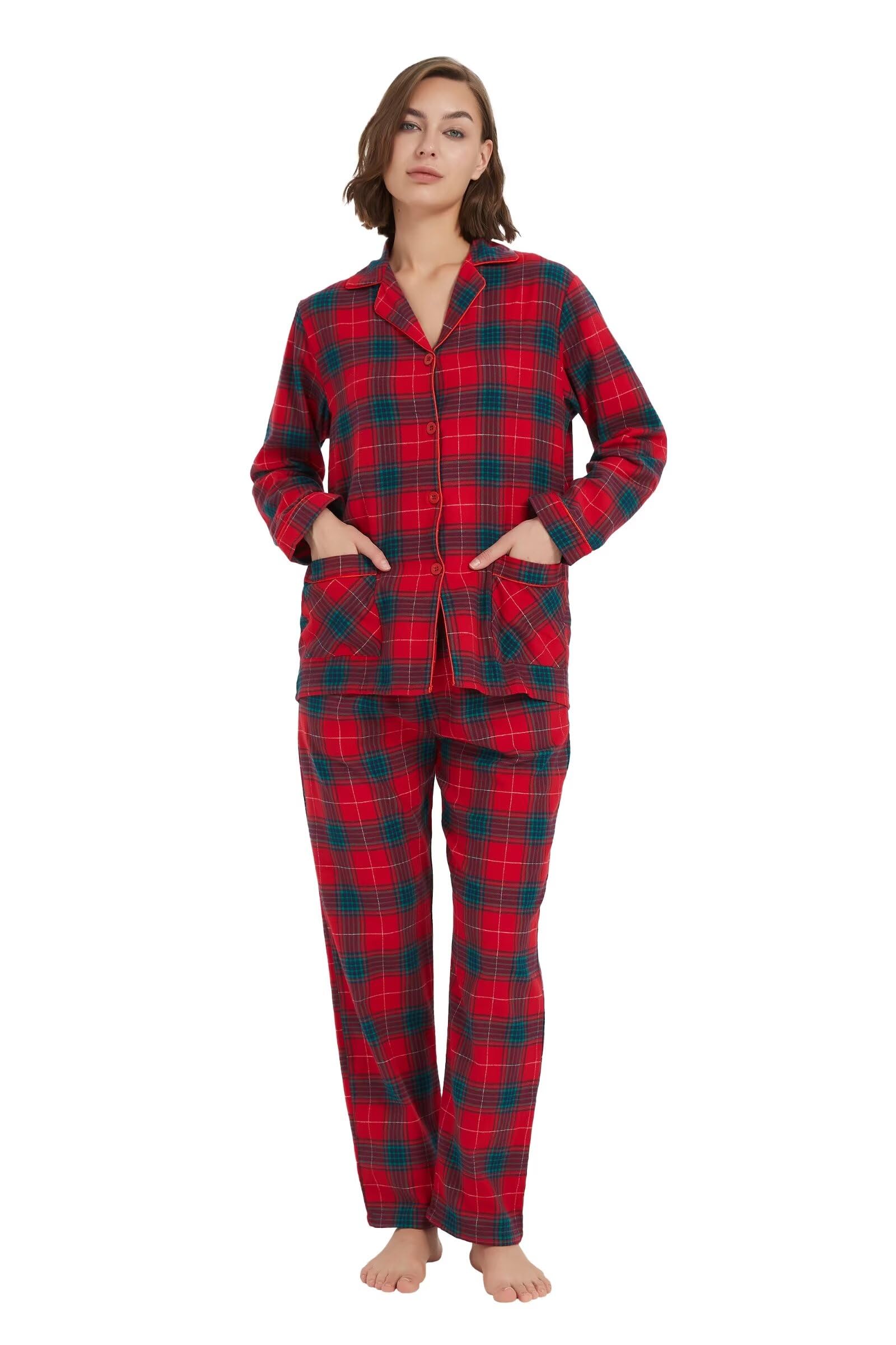 Photo 1 of * only comes with the bottoms *
kolipajam Women's 100% Cotton Flannel Pajama Set Yarn Dyed Cozy Long Sleeve Winter PJs for Women size large