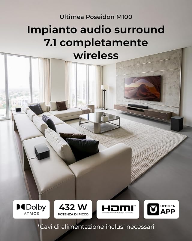 Sistema Surround 7.1 Wireless per TV con Dolby Atmos