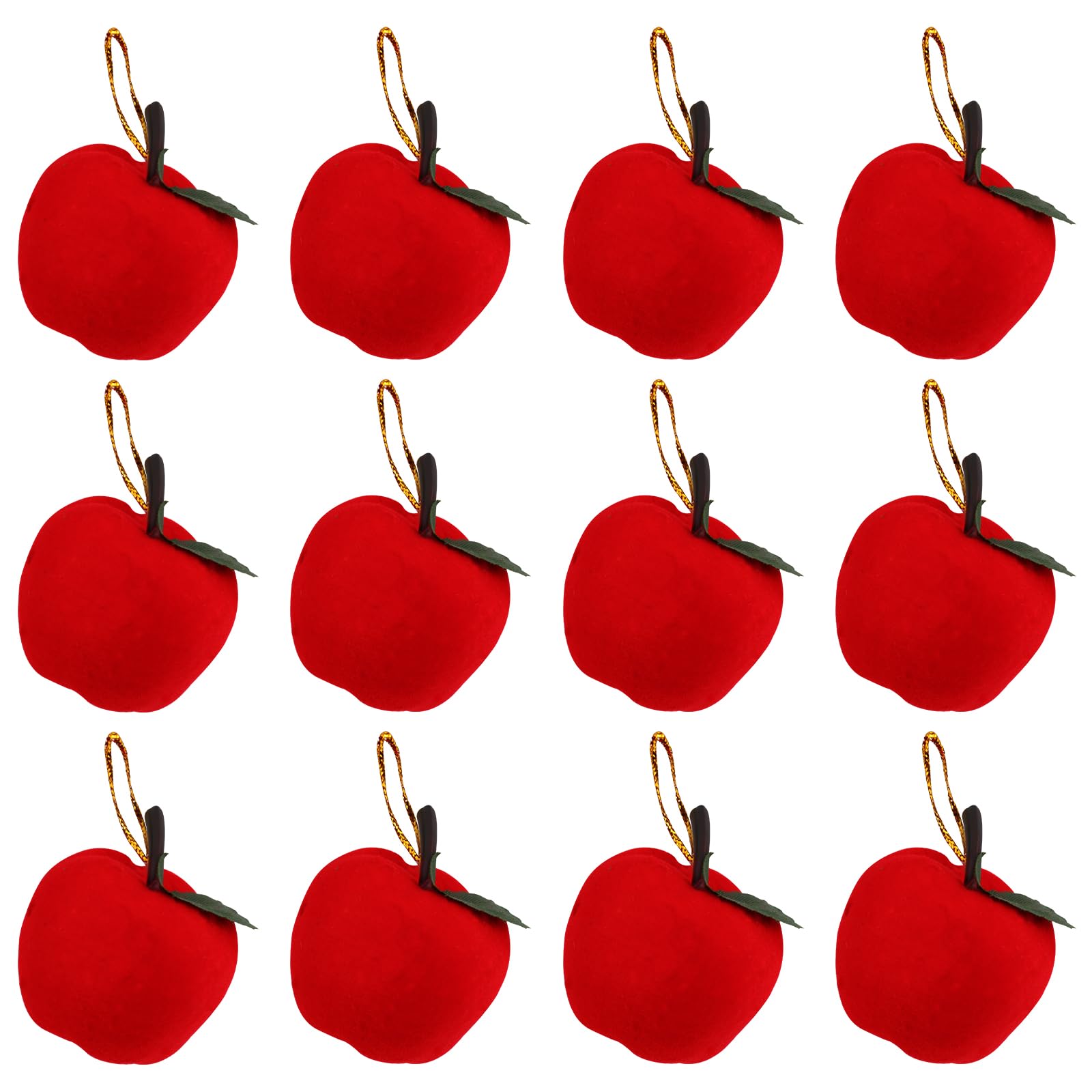 Photo 1 of 12pcs Mini Felt Apple Ornament, 1.77x1.41 Inch Felt Apple Ornaments for Christmas Tree 3D Pendant Decorations for Party Home Holiday Christmas Tree Wedding DIY Craft Decor
