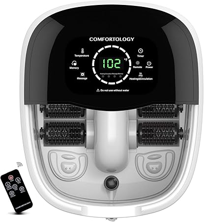Amazon Co Jp Comfortology リークプルーフフットスパマッサージ リモコン付き3層絶縁感電フリー4ローラ10リットルをマッサージ電動浴槽を特徴とする超高速加熱システム ドラッグストア
