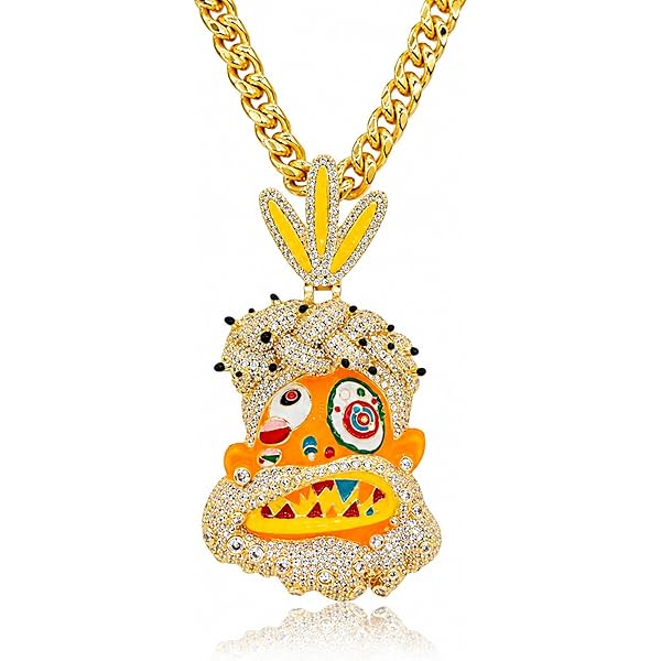 BLINGFACTORY ICED HIP HOP HYPNOTIZE MINDS PENDANT & 4mm 24