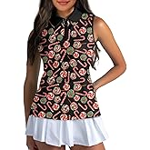 GULANGYU Christmas Print Womens Golf Shirt Sleeveless Polo Shirts Tennis Tank Top XS-2XL