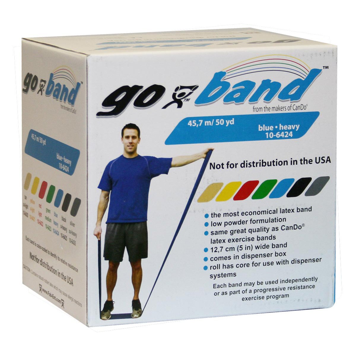 CanDo Resistance band / training band / gymnastics band - 45 m - blue (strong) - alternative to dumbbells