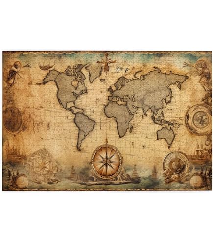 Amazon.com: EuroGraphics Antique Map of The World Jigsaw Puzzle