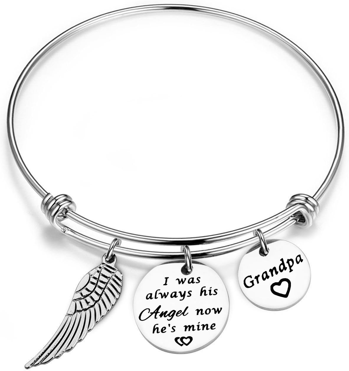 WUSUANED Memorial Jewelry I Used to Be His/Her Angel Bracelet in Memory of Loved One Grandpa Grandma Sympathy Gift
