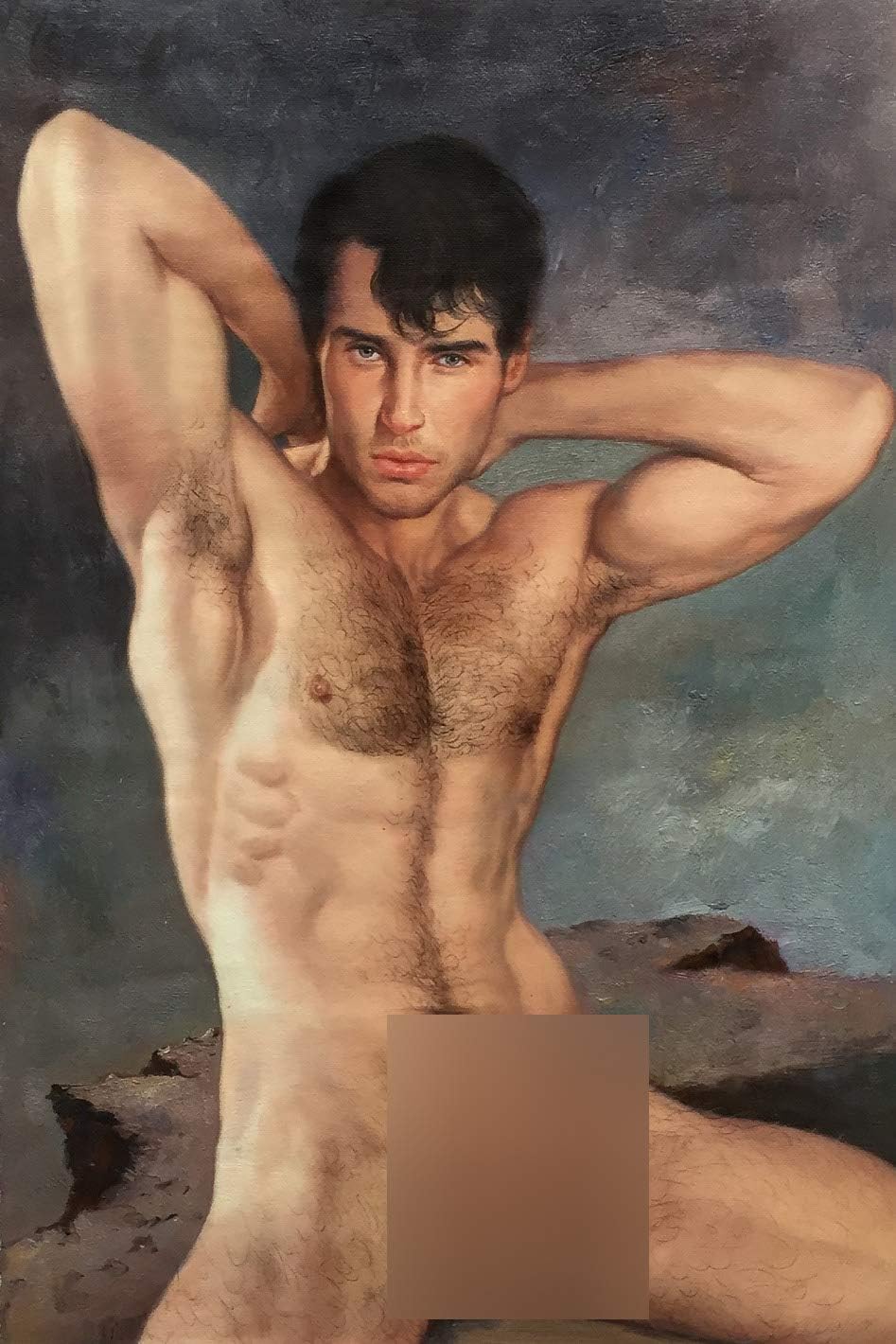 Amazon Com Art Prints Handsome Male Nude Painting Canvas Transfer From Original Oil Painting With Hand Painted Detail Men Gay Art Giclee Canvas For Home Wall Art Decor 24 X36 61x91 5cm Posters Prints