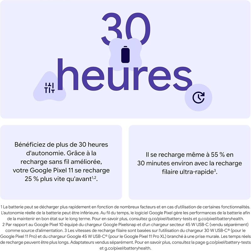 Pixel 11 - Smartphone Android déverrouillé - Givre, 256GB