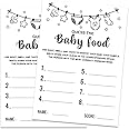 Baby Shower Game, Guess the Baby Food Baby Shower Game, Gender Reveal Party Supplies, Baby Shower Decorations, Baby Shower Party Games Supplies & Activities, 30 Game Cards Included