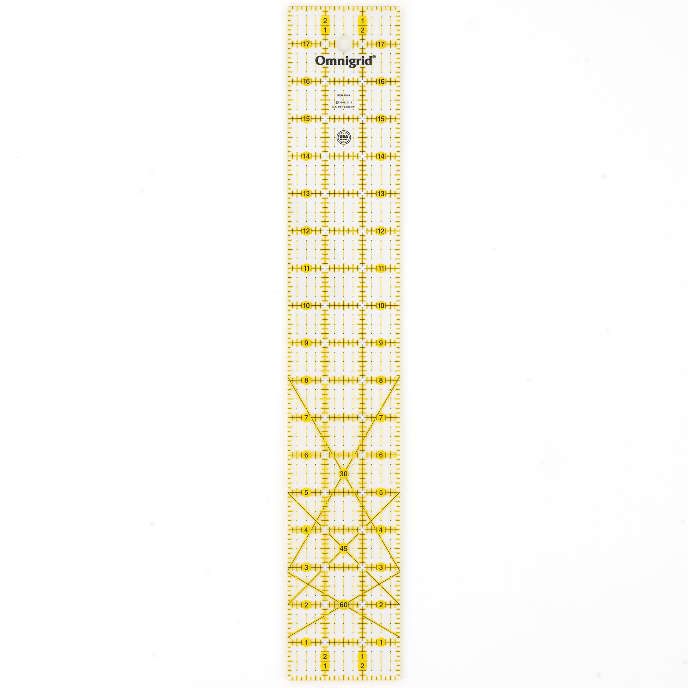 Prym 3 x 18-inch Universal Ruler with inch Angles Scale — image 1