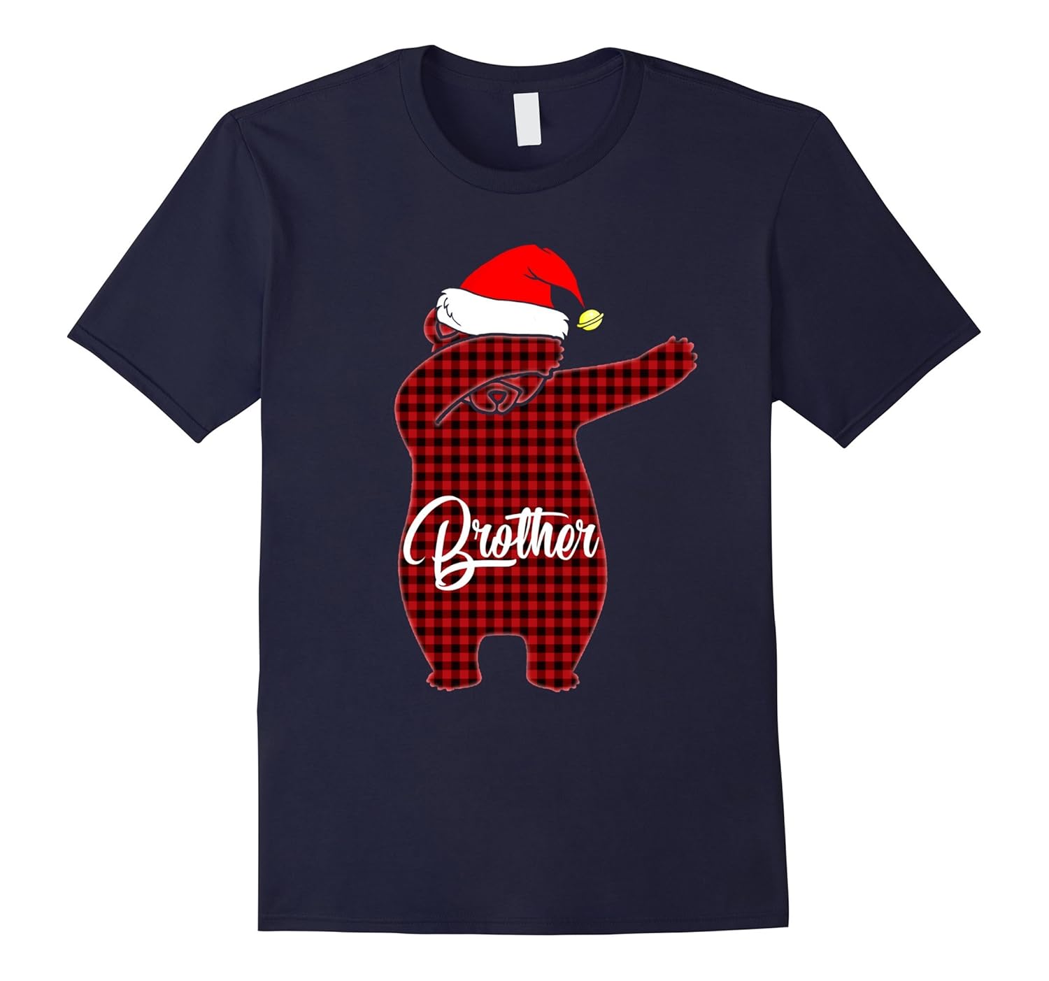 Red Plaid Brother Bear Dabbing Tshirt Christmas Dab Gifts-ANZ