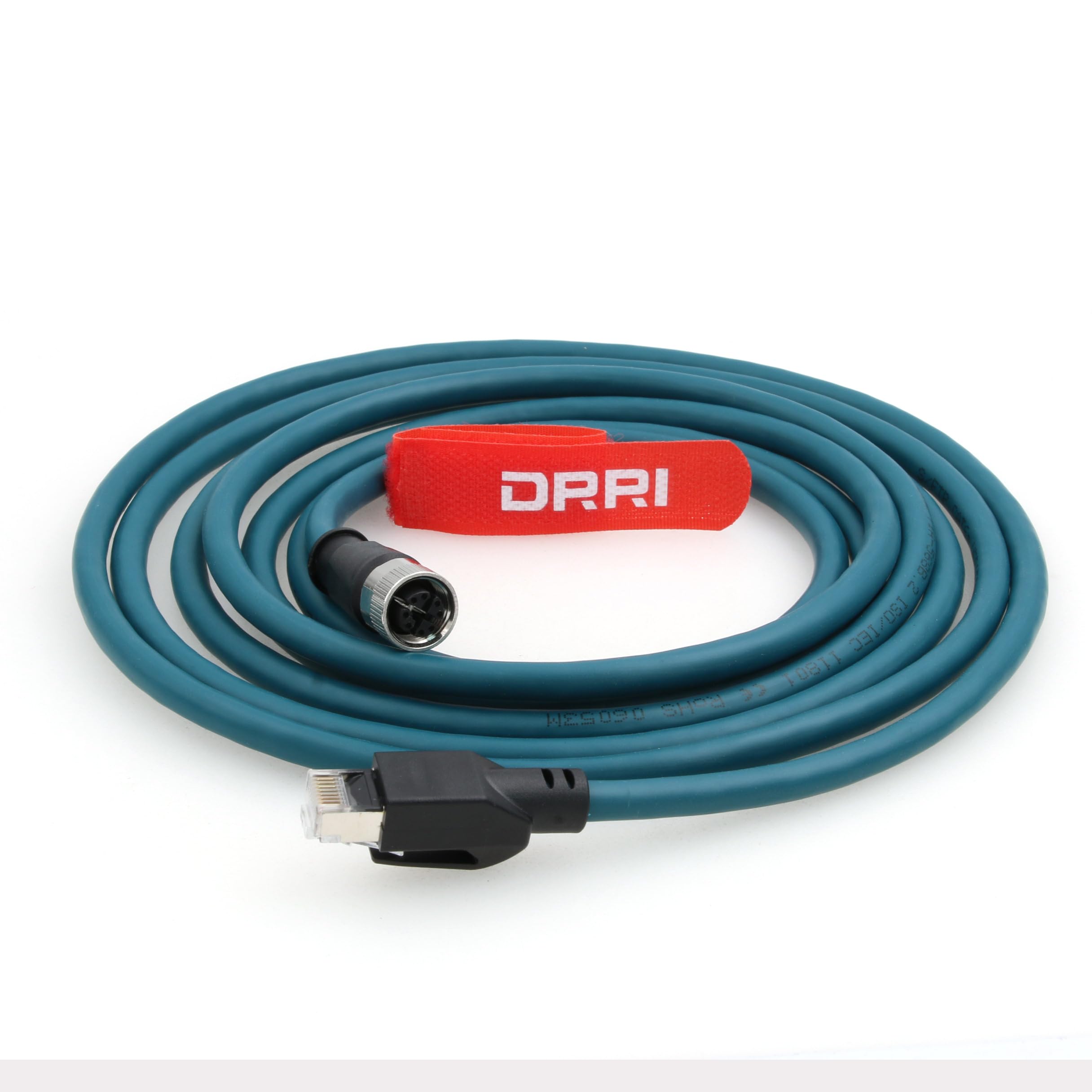 DRRI M12 Cat6A Ethernet Cable 8-pin X-Coded Female to RJ-45 Plug for Cognex Industrial Camera and Equipment