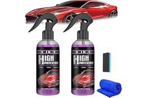 DAGIIK Newbeeoo 3 in 1 High Protection Quick Car Coating Spray,Car Paint Restorer Wax Polishing Agent with Sponge, Ceramic Car Spray, Car Scratch Repair Nano Spray (2Pcs)