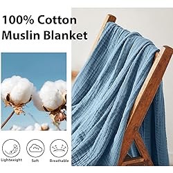 Simple&Opulence Cotton Muslin Throw Blanket for
