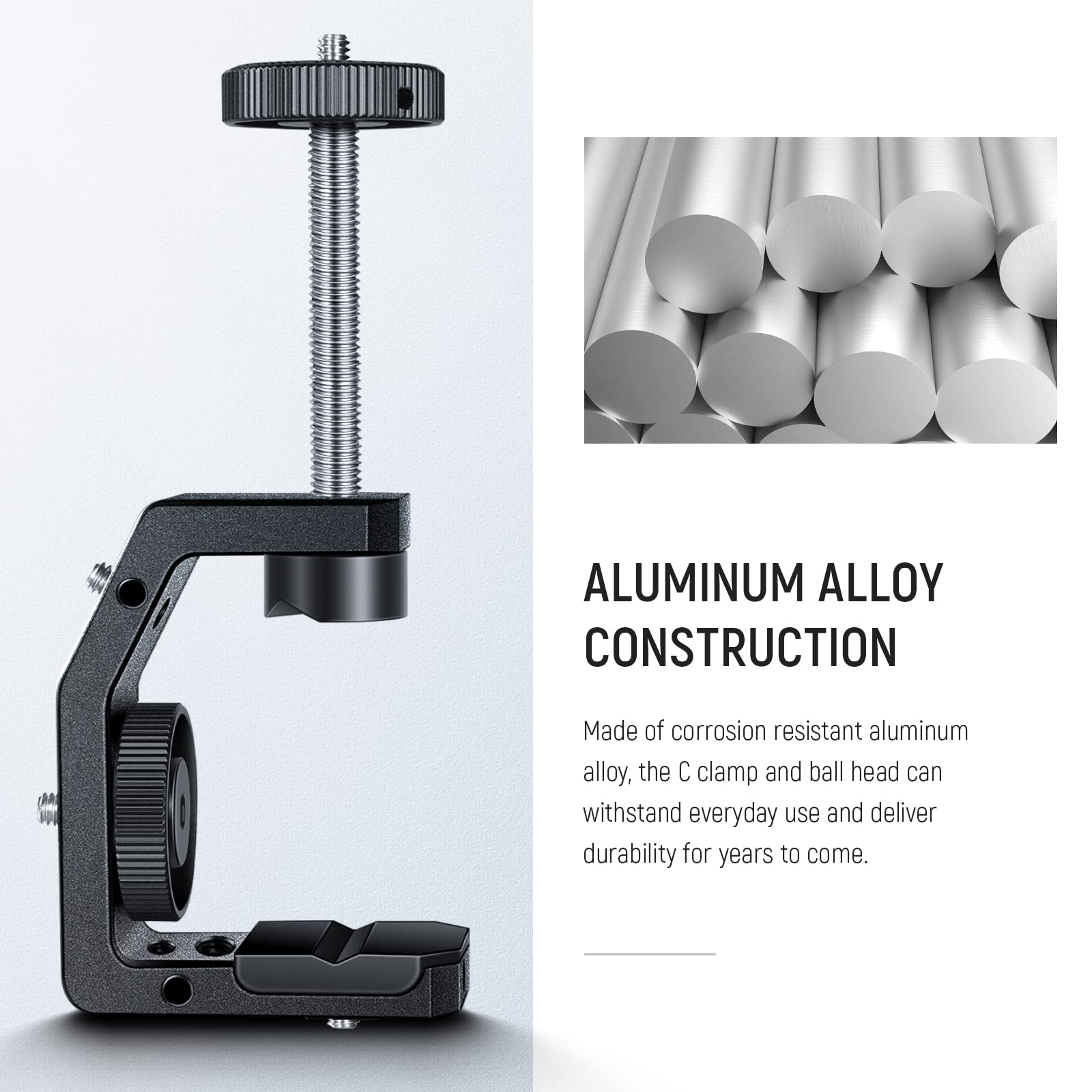 NEEWER Heavy Duty Metal Super Clamp - Desktop Camera Clamp Mount with 1/4