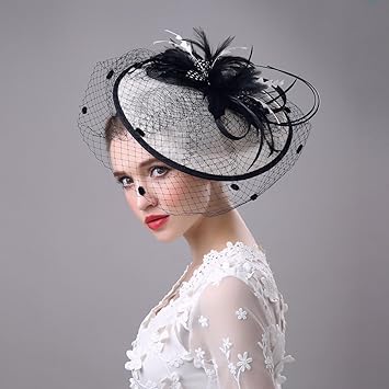 white fascinator hat