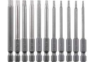 VESTTIO Security Torx Bit Set, Tamper Resistance Torque Star Bit Set, T6-T40, 11PCS 1/4 Inch Hex Shank, 3 Inch Long, S2 Alloy Steel, Magnetic Tip, for Power Screwdriver Drill Impact Driver