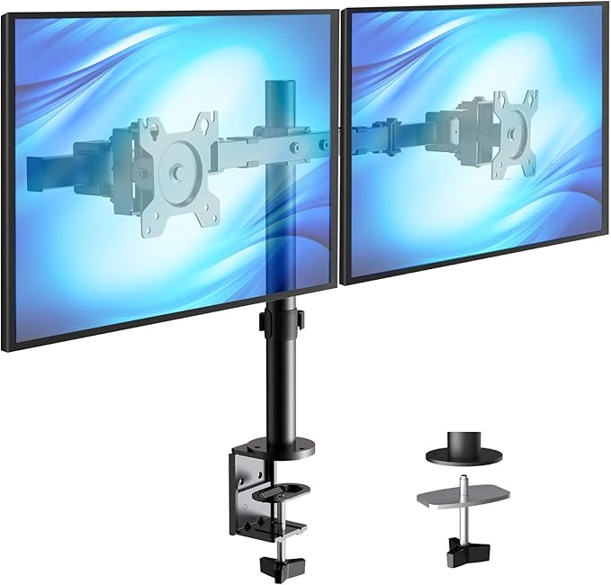HUANUO Dual Monitor Stand, Height Adjustable Monitor Mount for Two 13