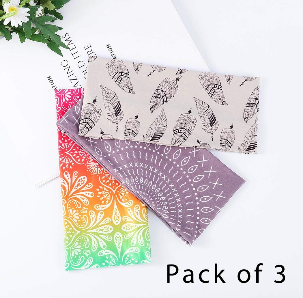 Zoestar Boho Headbands Wide Hairband Elastic Turban Head Wraps for Women and Girls (Pack of 3), Multicolor, 1 count (Pack of 3) - Image 4