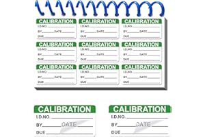 WOOTILE Self Laminating Write-on Calibration Stickers with Spiral Bound Cover for NIST Calibration ISO-900 Equipment Inspection Safety Label Quality Control (1 x 2 Inch)