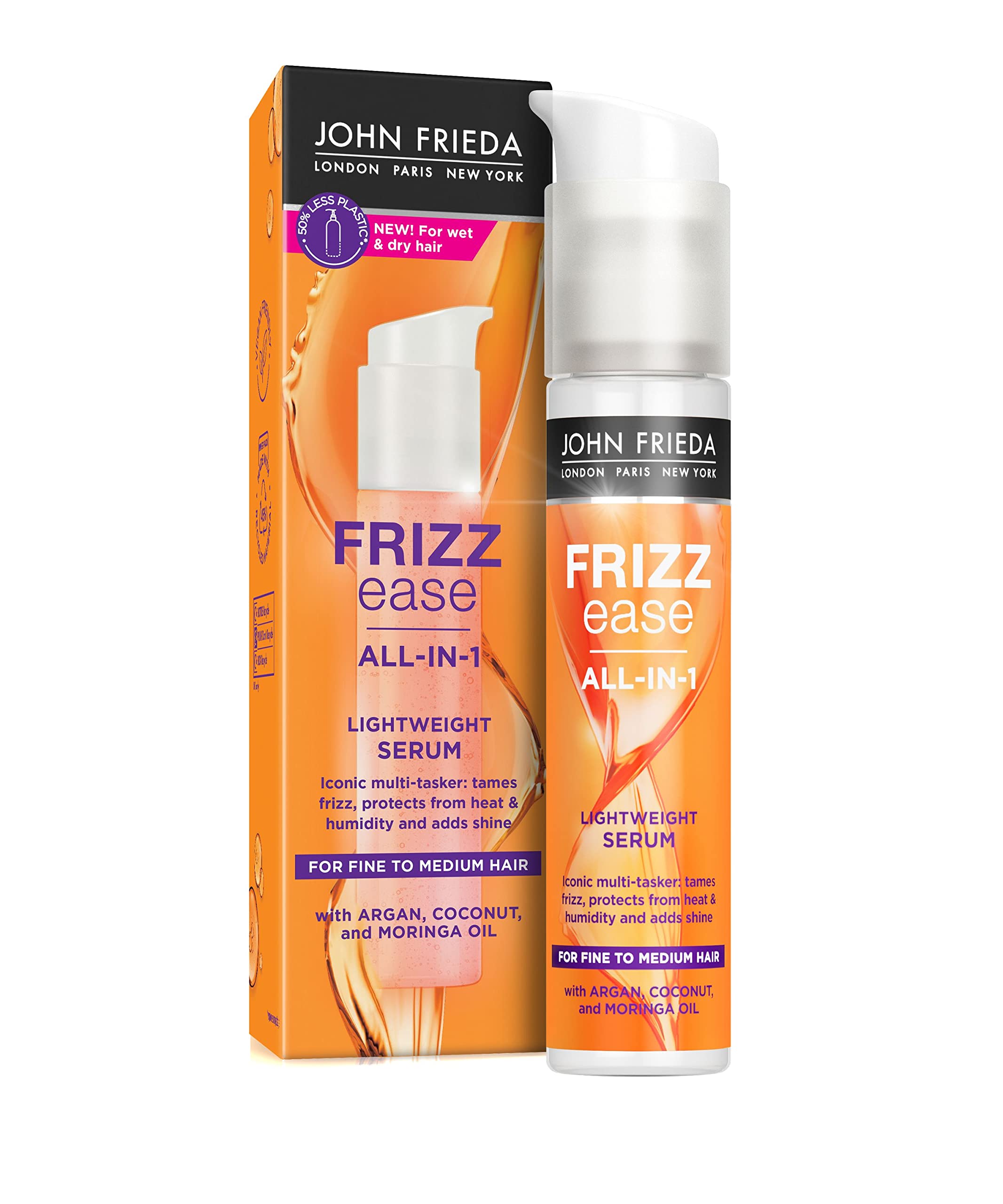 John Frieda Frizz Ease All-in-1 Lightweight Serum 50ml, Light Hair Serum for Fine to Medium Hair