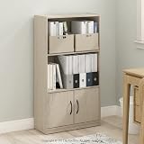 Furinno GRUEN 3-Tier Book Shelf with Cabinet Metropolitan Pine view 2