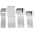RETON 24 Piece Silverware Set, Stainless Steel Flatware Include Knife Fork Spoon, Mirror Polished Cutlery Service for 6, Tableware Utensils for Home Party Restaurant (Dishwasher Safe)
