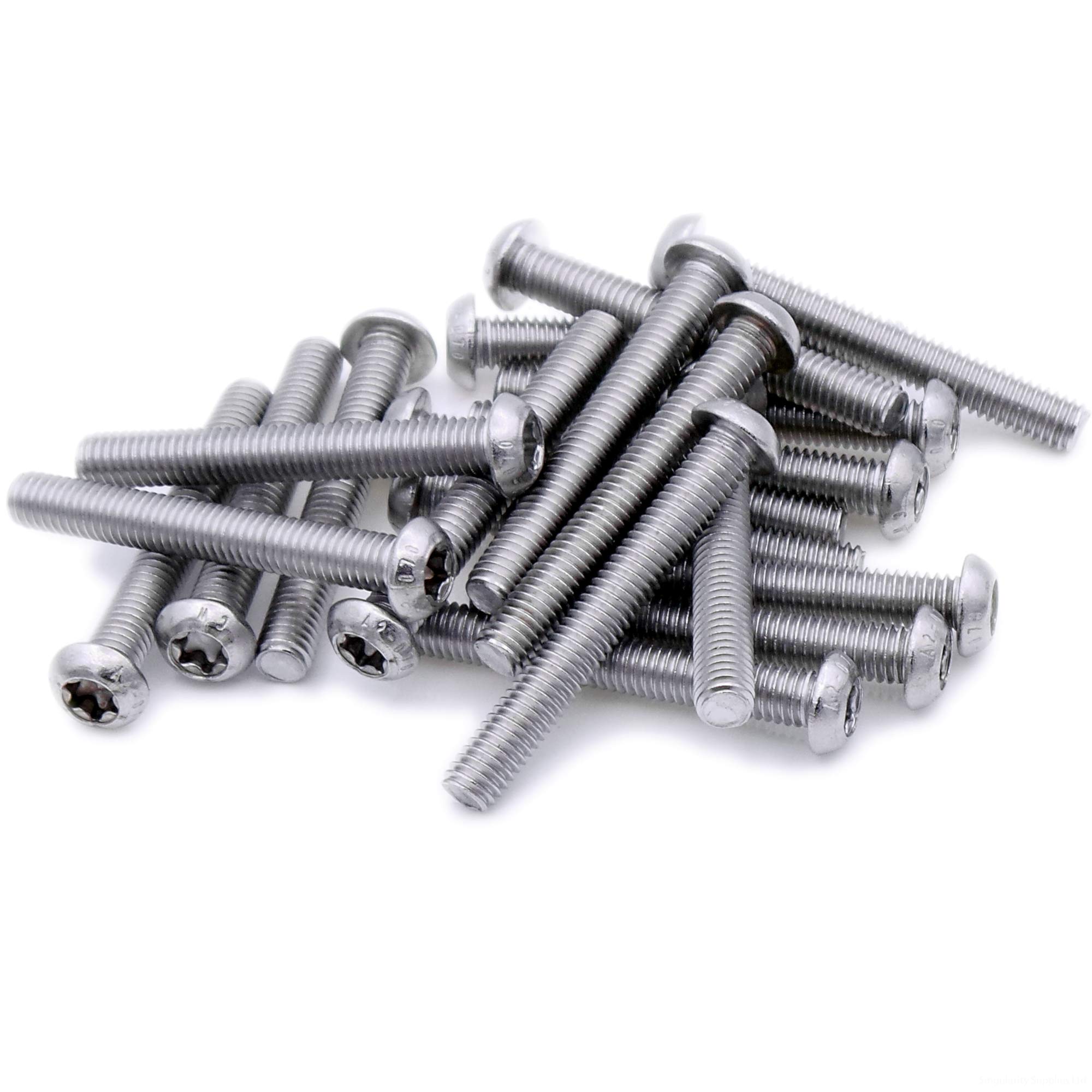 M6 (6mm x 12mm) TX Socket Button Machine Screw (Bolt) - Stainless Steel (A2) (Pack of 20)
