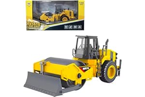 Gemini&Genius Construction Vehicle Toys 1/35 Scale Die-cast Grader Engineering Road Planer Vehicle Models Toys for Kids and Decoration for House (1-35 Road Roller)