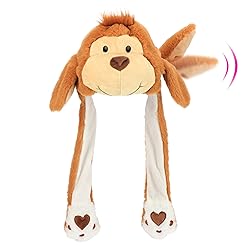 Bubblepompom Animal Hat with Ears Moving Jumping
