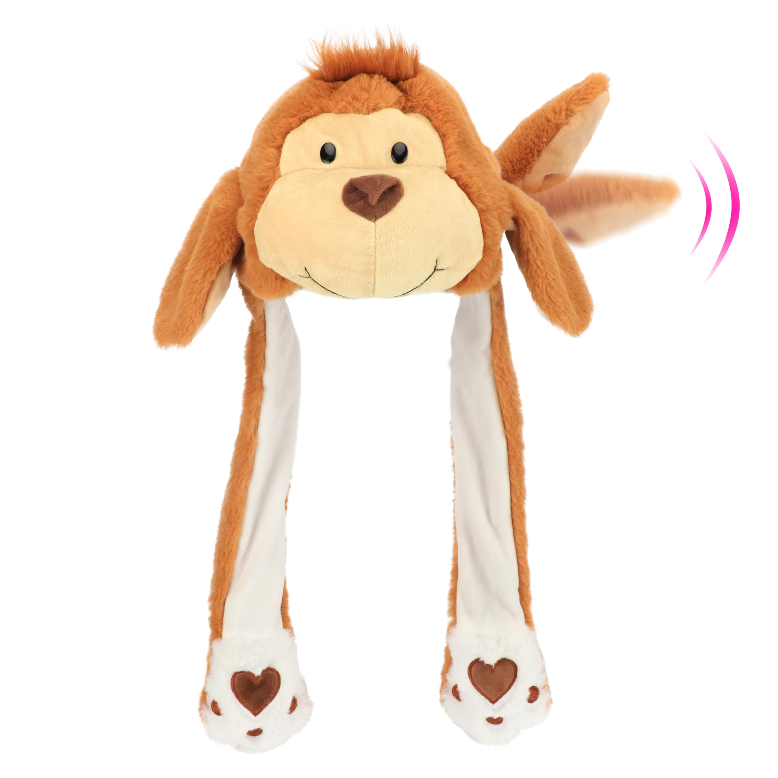 Bubblepompom Animal Hat with Ears Moving Jumping